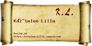 Köteles Lilla névjegykártya