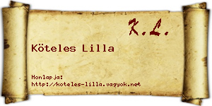 Köteles Lilla névjegykártya